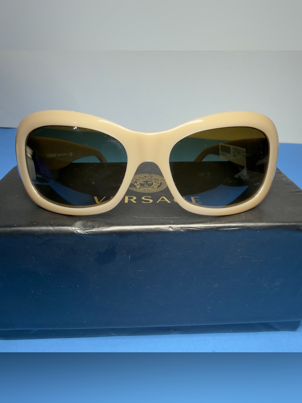 Versace Oversized Taupe Women’s Sunglasses -Crystal Taupe - New Old Stock!